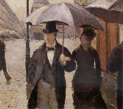 Detail of Rainy day in Paris Gustave Caillebotte